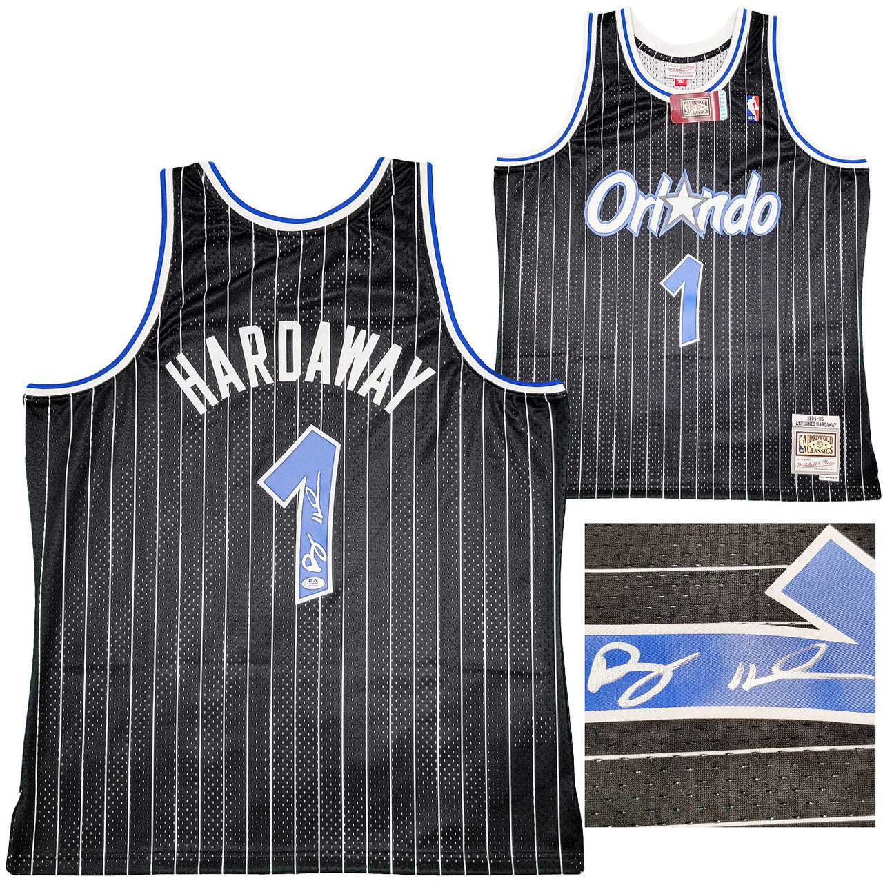 Orlando Magic Anfernee Penny Hardaway Autographed Black Authentic Mitchell & Ness 1994-95 Hardwood Classic Swingman Jersey Size XL PSA/DNA