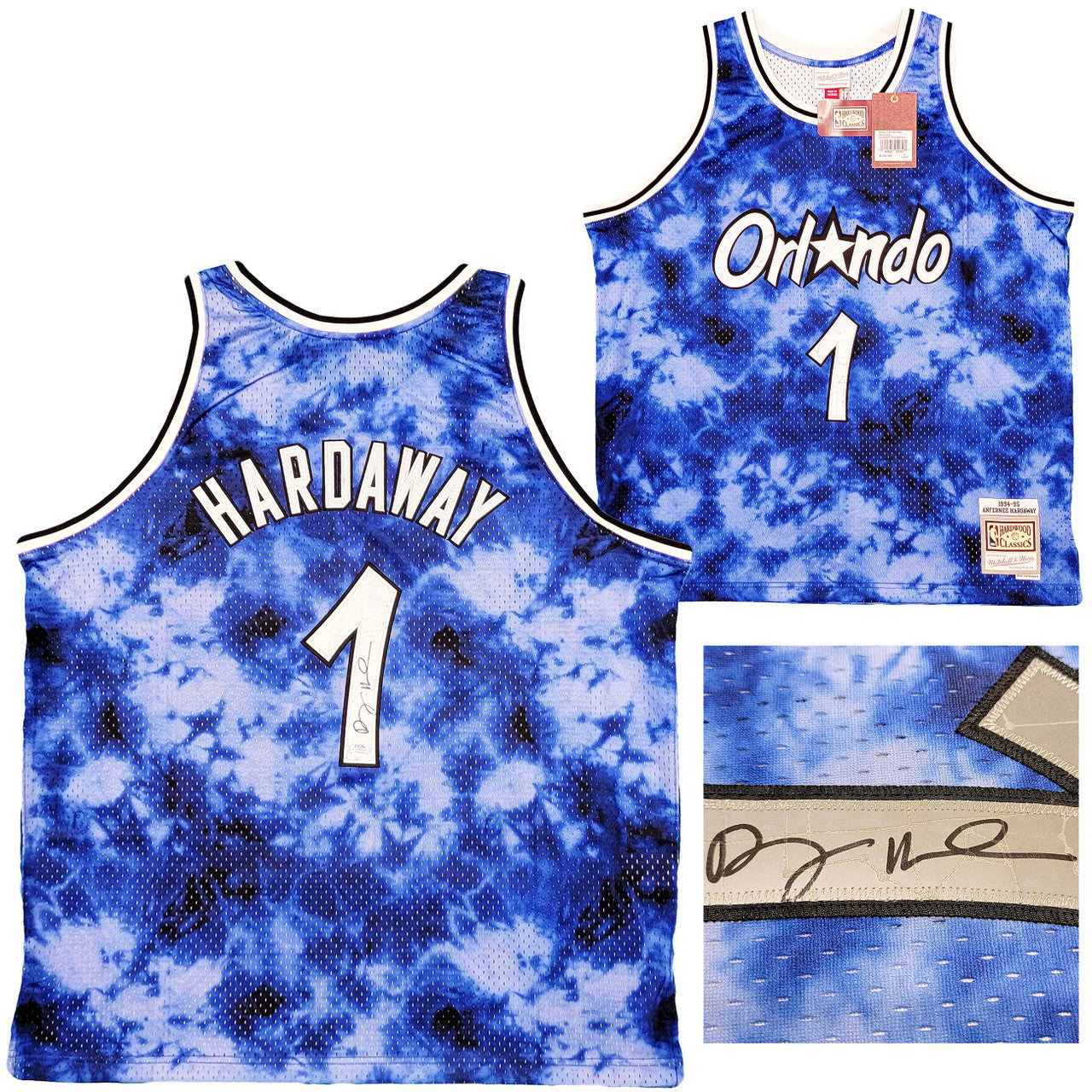 Orlando Magic Anfernee Penny Hardaway Autographed Blue Authentic Mitchell & Ness Galaxy 1994-95 Hardwood Classic Swingman Jersey Size XL PSA/DNA