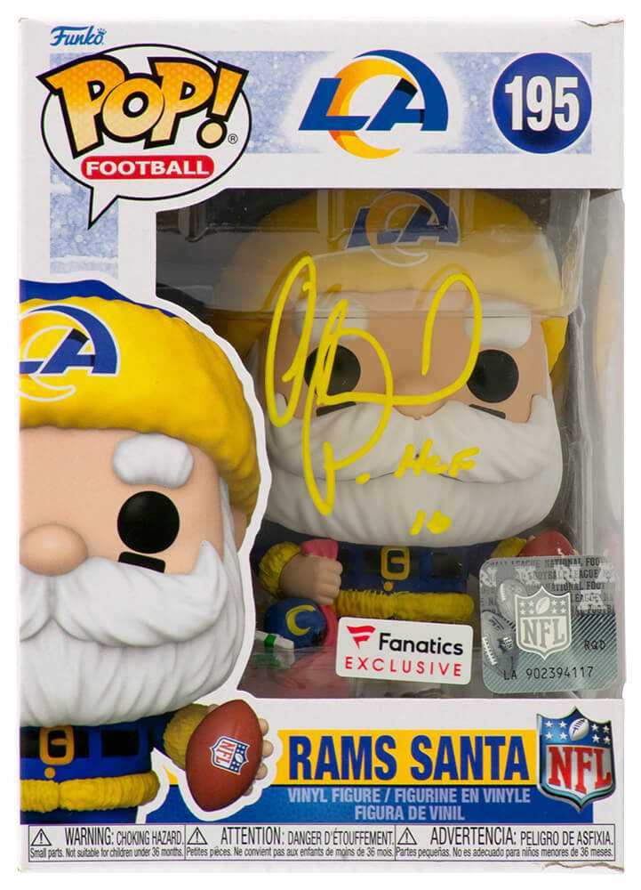 Orlando Pace Autographed Los Angeles Rams Santa Funko Pop Doll #195 w/HOF'16