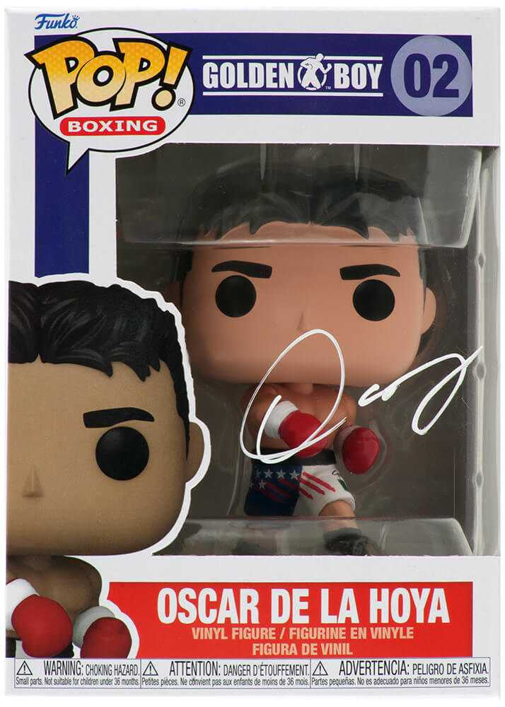Oscar De La Hoya Signed Golden Boy Boxing Funko Pop #02 - Schwartz Authenticated
