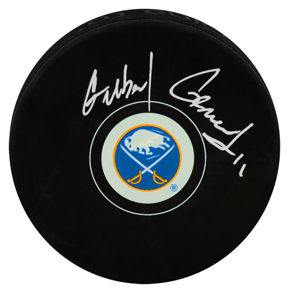 Gilbert Perreault Signed Buffalo Sabres Team Logo Hockey Puck