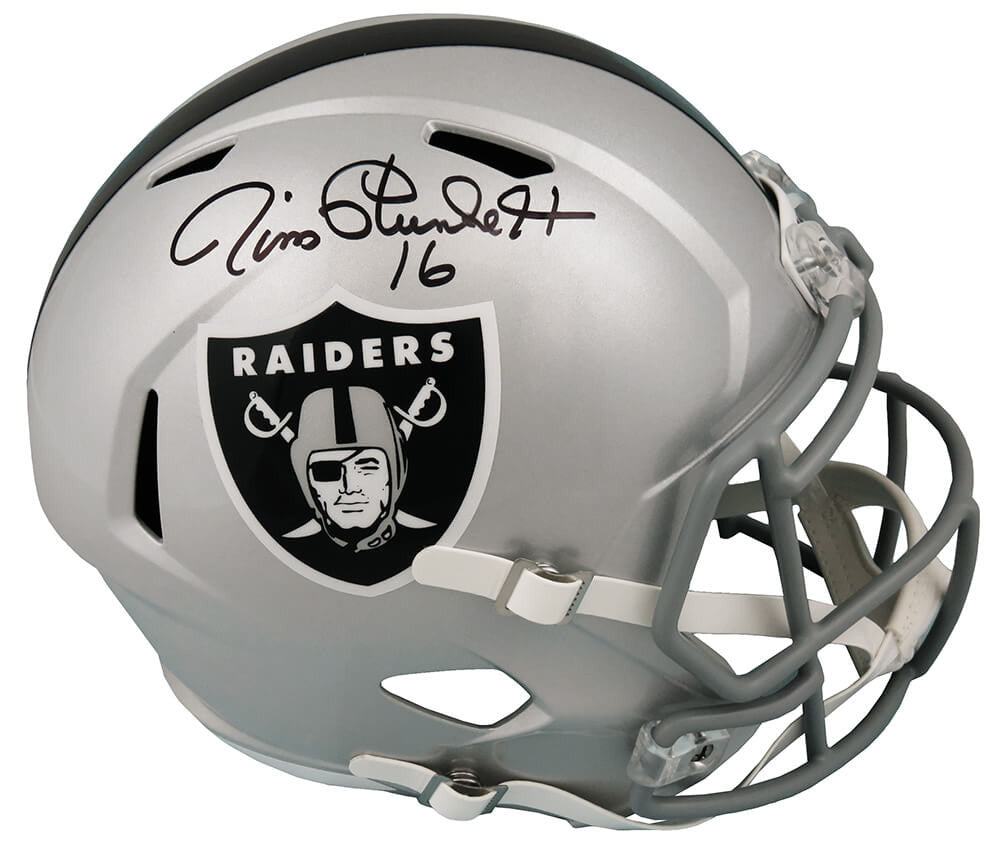 Jim Plunkett Signed Raiders Riddell Full Size Speed Replica Helmet