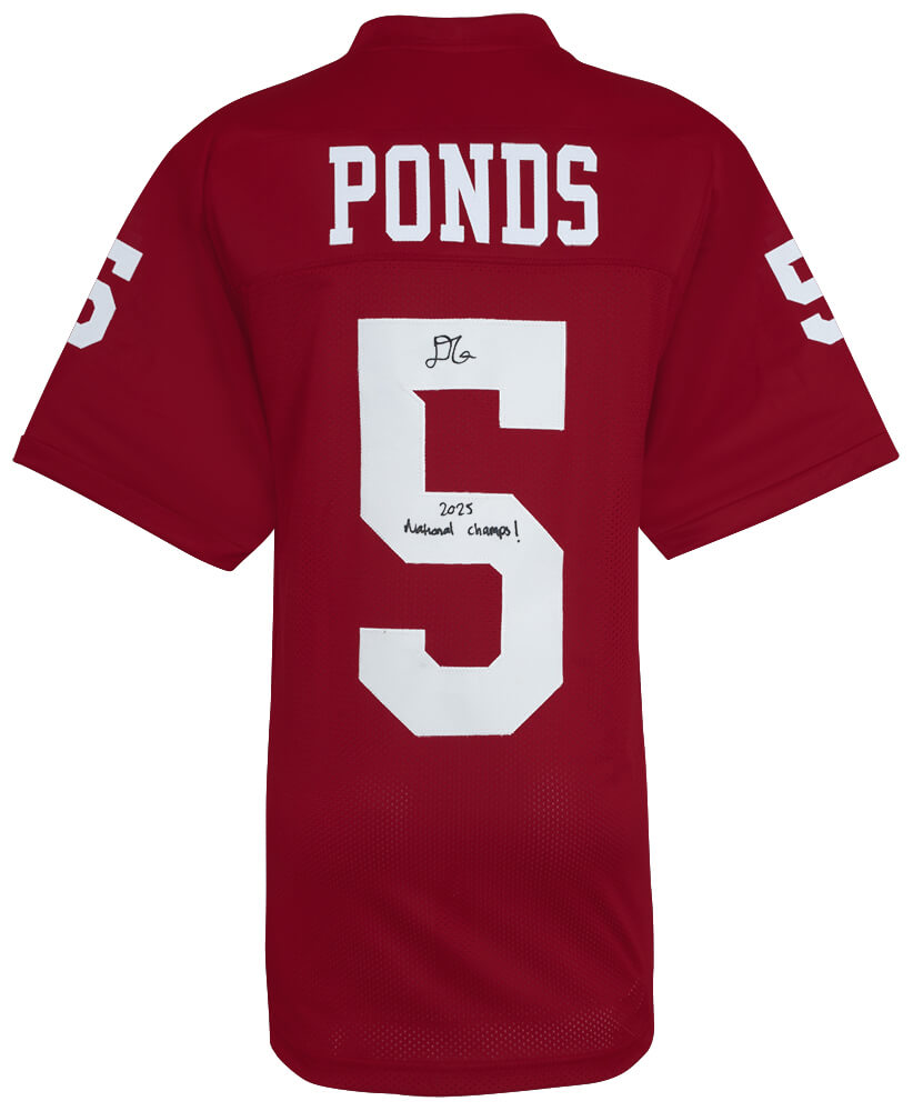 Indiana Hoosiers D'Angelo Ponds Signed Red Custom College Football Jersey w/2025 National Champs