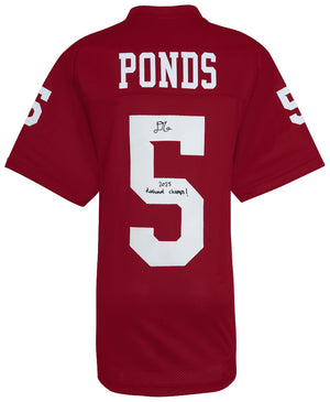 Indiana Hoosiers D'Angelo Ponds Signed Red Custom College Football Jersey w/2025 National Champs