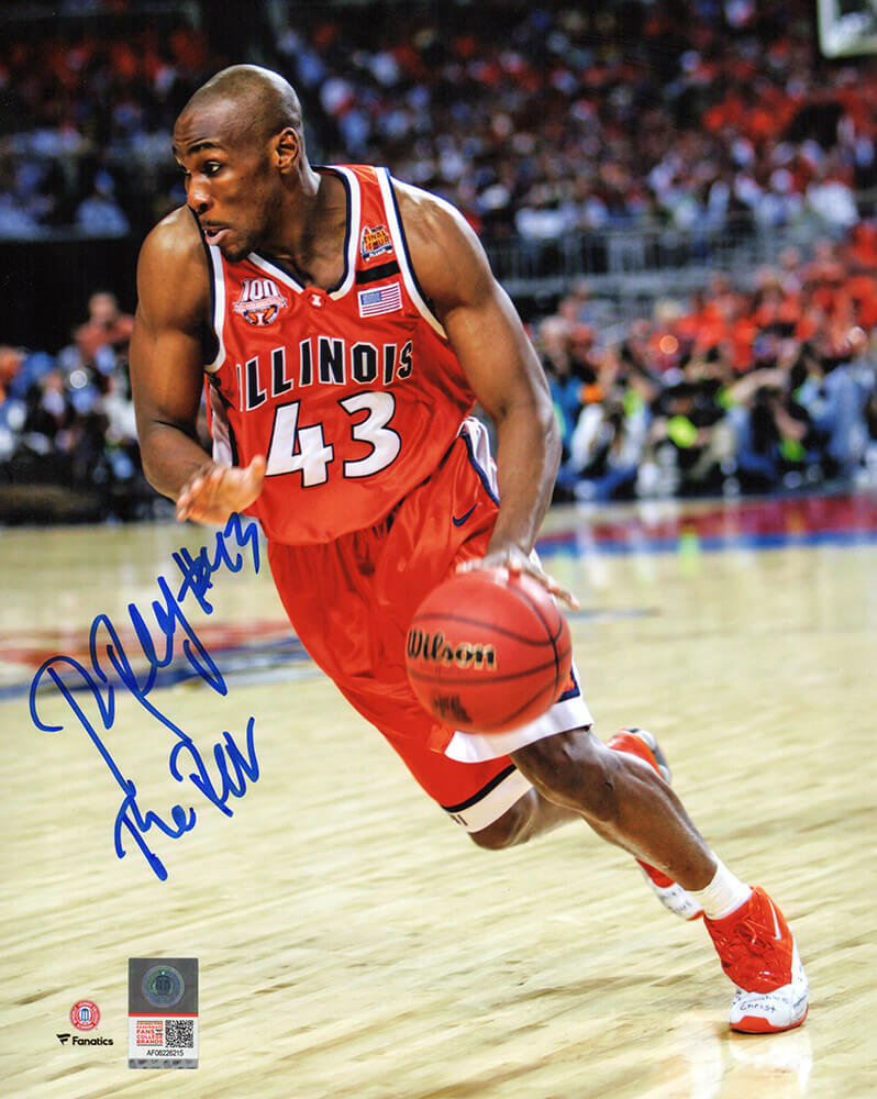 Roger Powell Jr. Signed Illinois Fighting Illini Orange Jersey Action 8x10 Photo w/The Rev