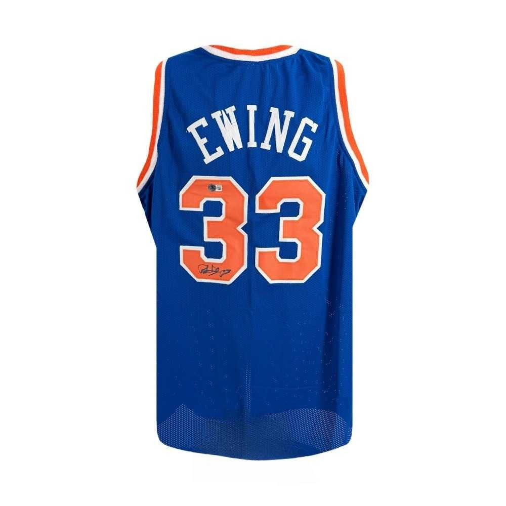 Patrick Ewing Autographed New York Knicks Blue Jersey – BAS