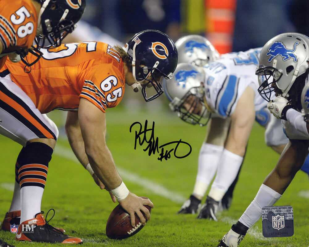 Patrick Mannelly Signed Chicago Bears Long Snap vs Lions 8x10 Photo
