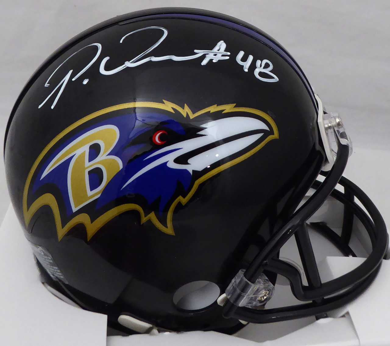 Patrick Queen Autographed Baltimore Ravens Mini Helmet Beckett BAS
