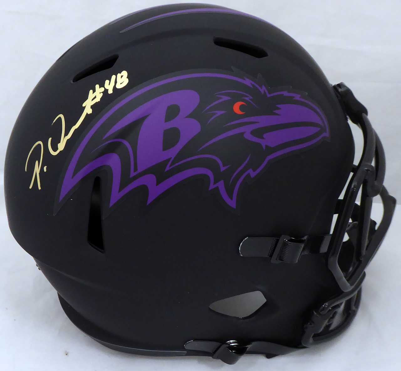 Patrick Queen Autographed Eclipse Black Baltimore Ravens Speed Mini Helmet Beckett BAS