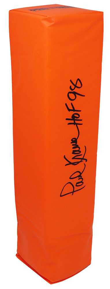 Paul Krause Signed Orange Football Endzone Pylon w/HOF'98 - Schwartz Authenticated