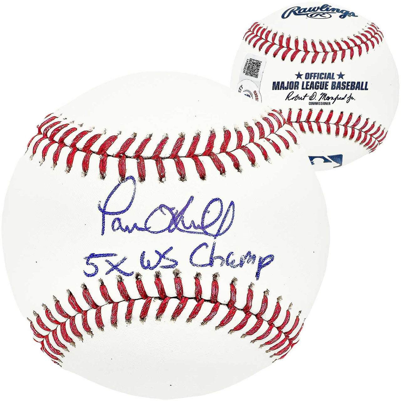 Paul O'Neill Autographed Official MLB Baseball New York Yankees "5x WS Champs" Beckett BAS Witness