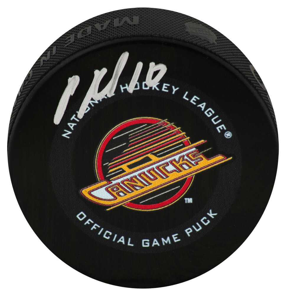 Pavel Bure Signed Vancouver Canucks Logo Official Game Hockey Puck