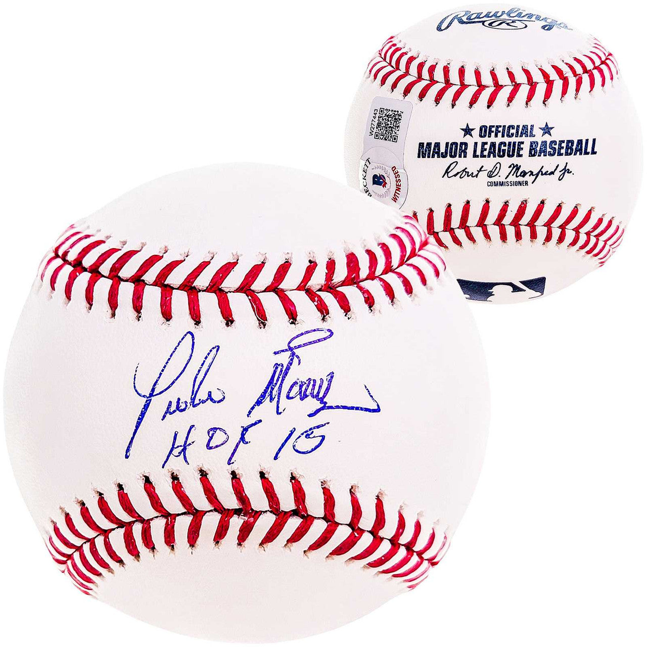 Pedro Martínez Autographed Official MLB Baseball – Boston Red Sox “HOF 15” Inscription – Beckett BAS Witness
