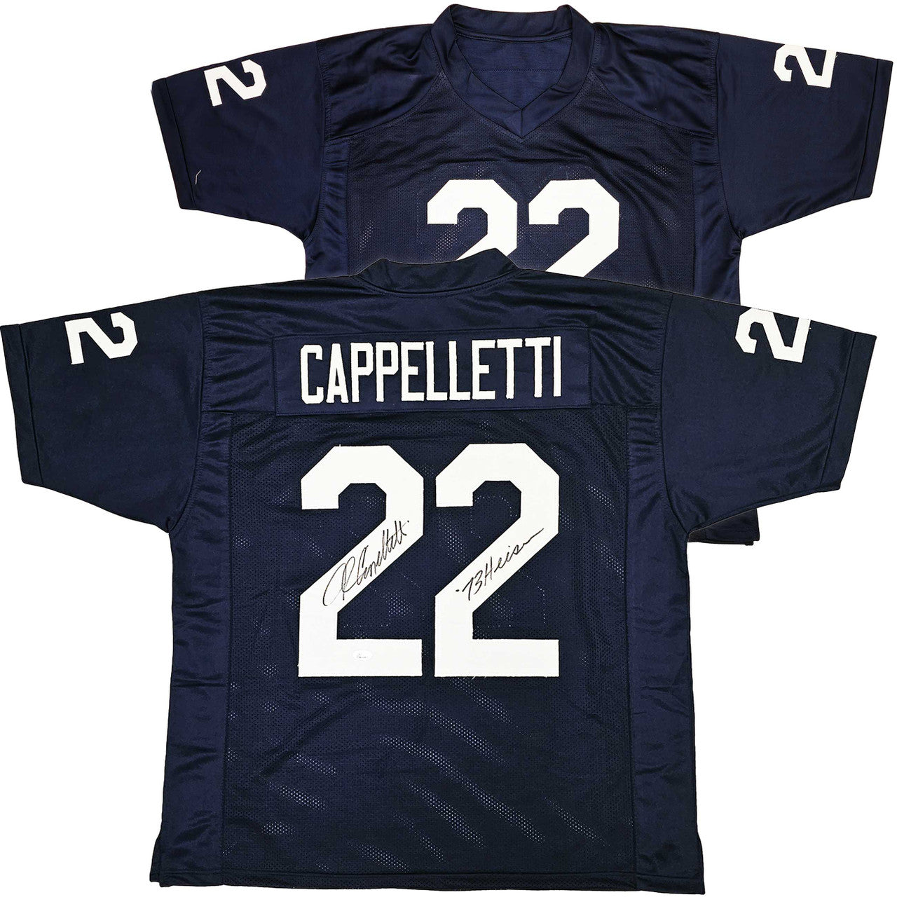 Penn State Nittany Lions John Cappelletti Autographed Blue Jersey “73 Heis” – JSA Certified