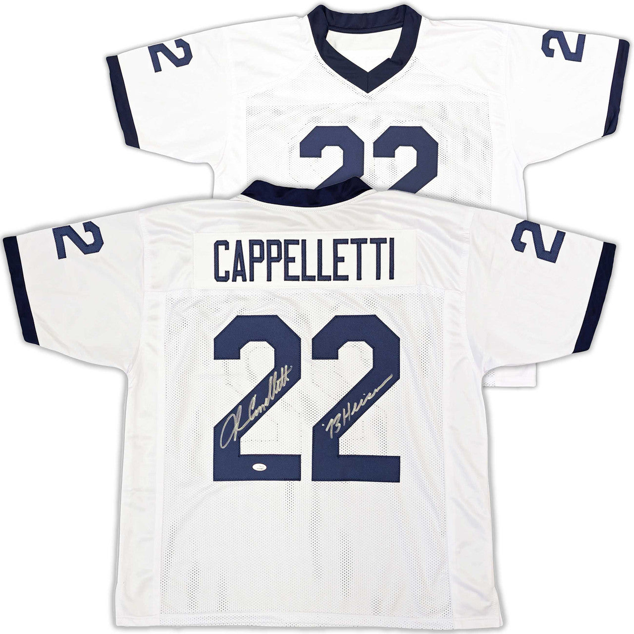 Penn State Nittany Lions John Cappelletti Autographed White Jersey “73 Heis” – JSA Certified