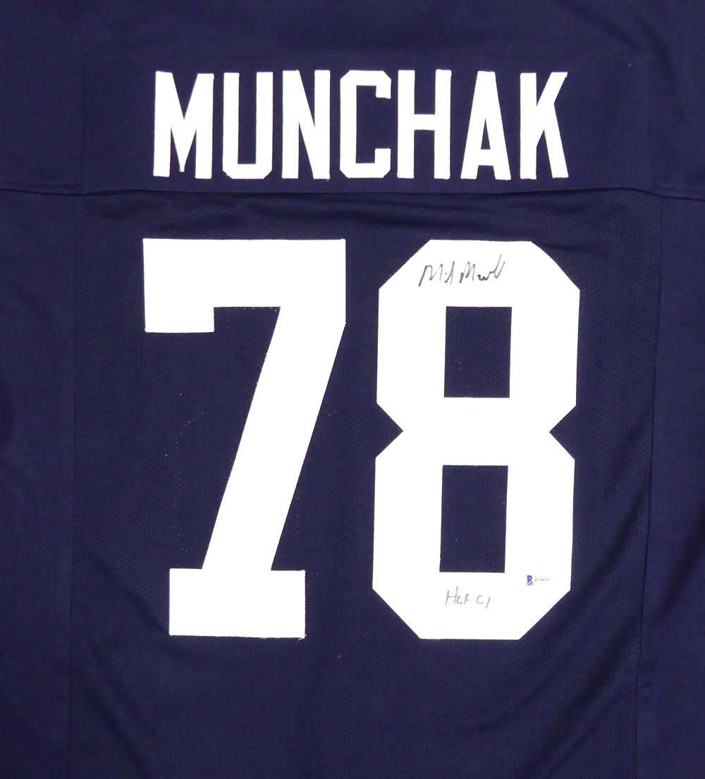 Penn State Nittany Lions Mike Munchak Autographed Blue Jersey - Beckett COA