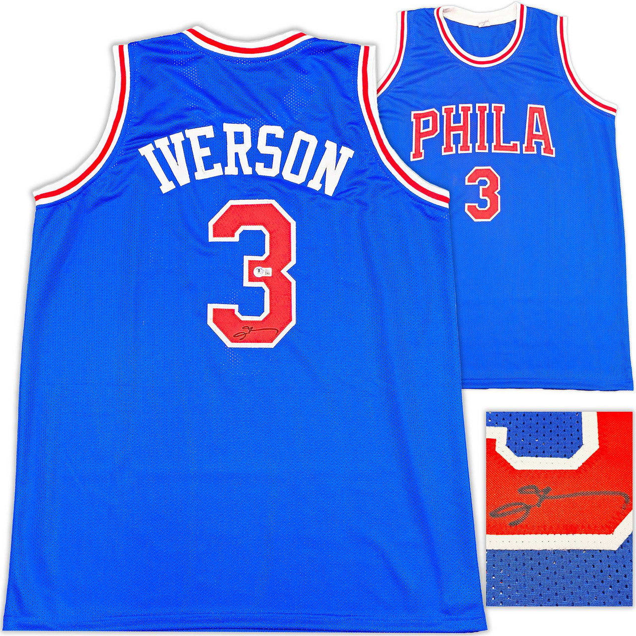 Allen Iverson Autographed Blue Jersey – BAS Witness
