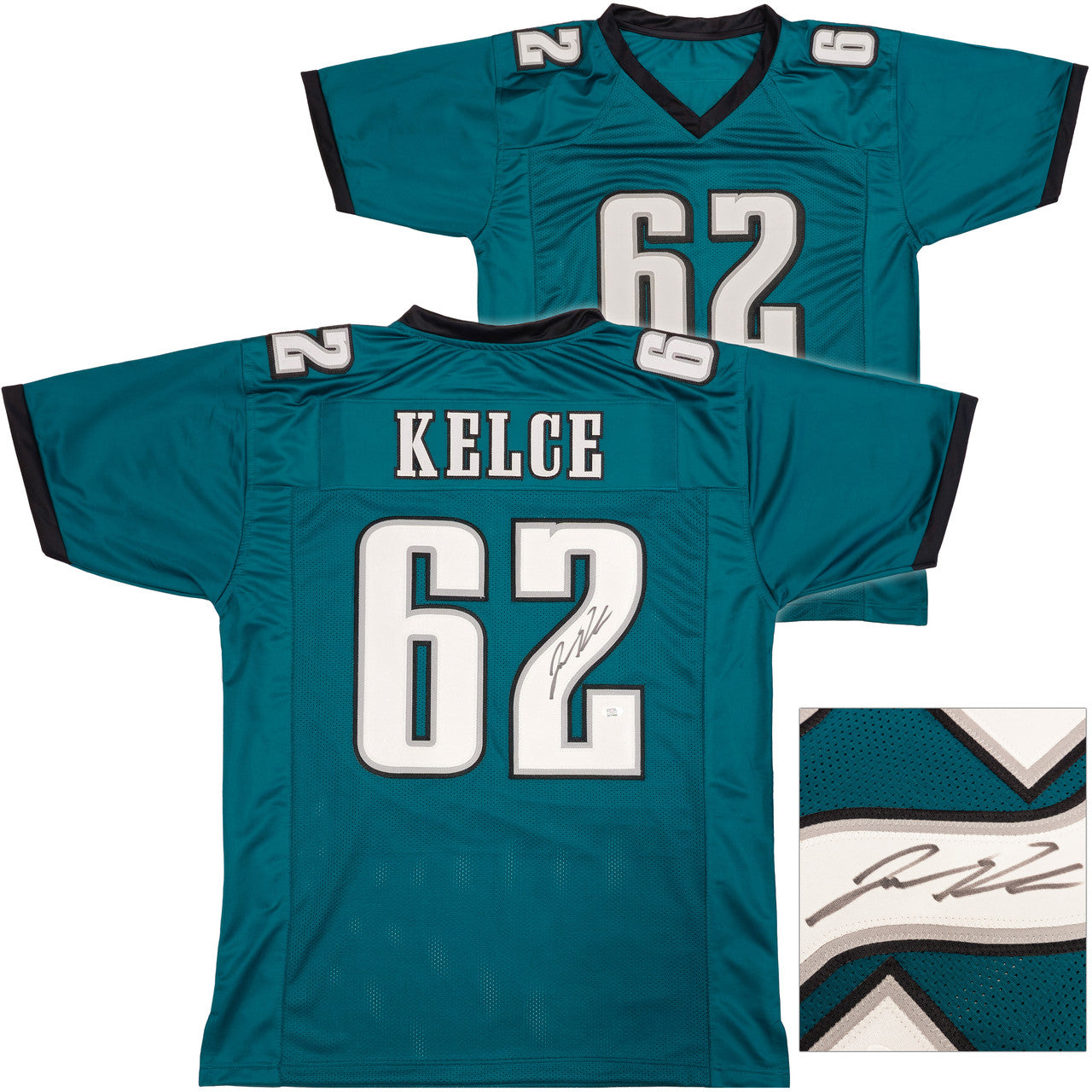 Philadelphia Eagles Jason Kelce Autographed Green Jersey PSA/DNA