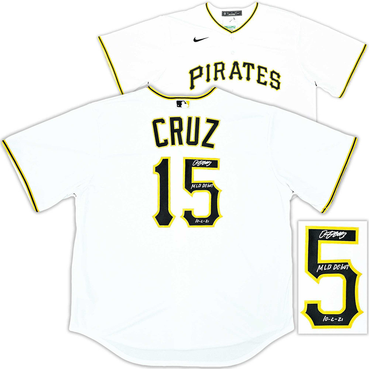 Pittsburgh Pirates Oneil Cruz Autographed White Nike Jersey Size L "MLB Debut 10-2-21" Beckett BAS QR