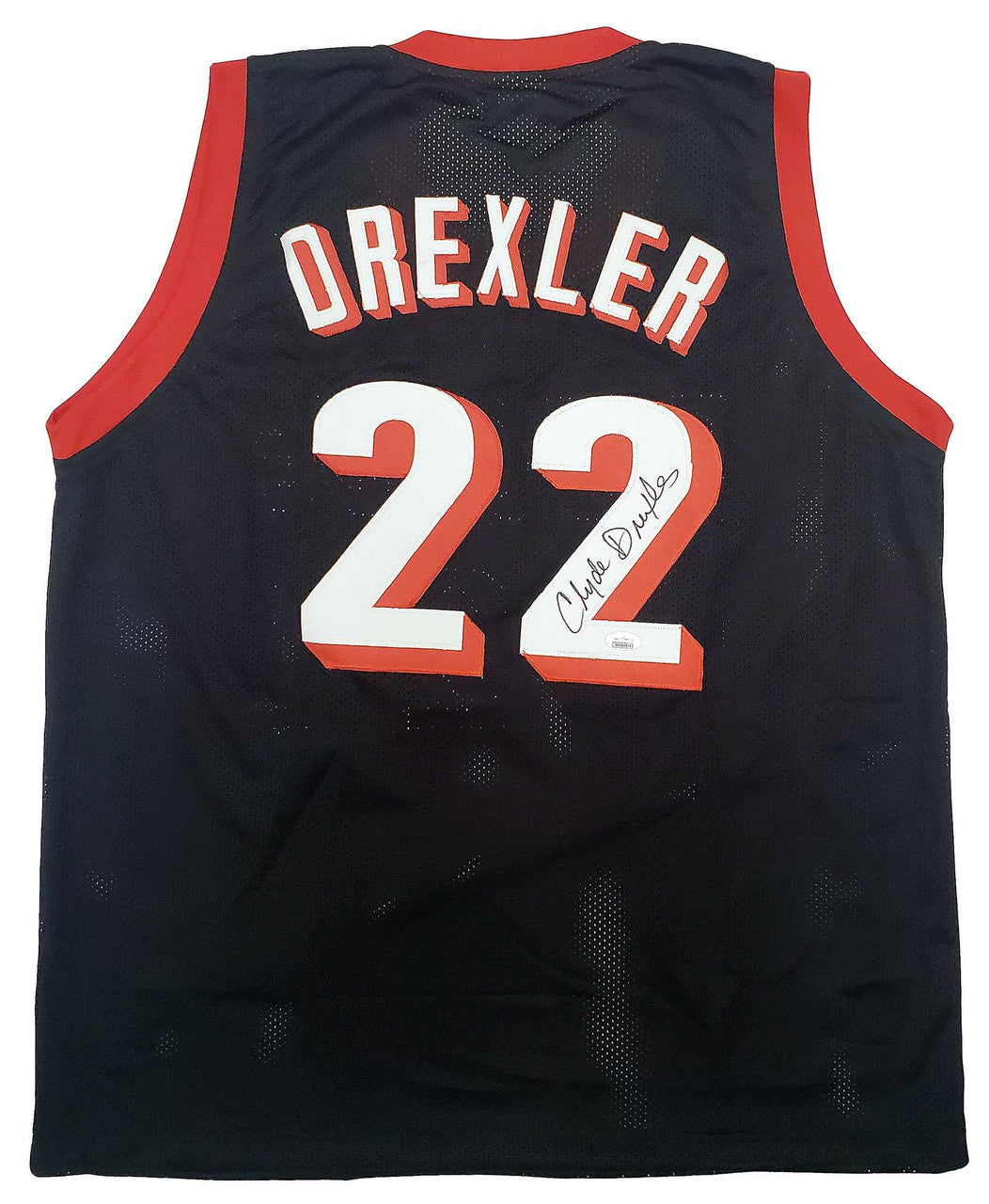 Portland Trail Blazers Clyde Drexler Autographed Black Jersey JSA