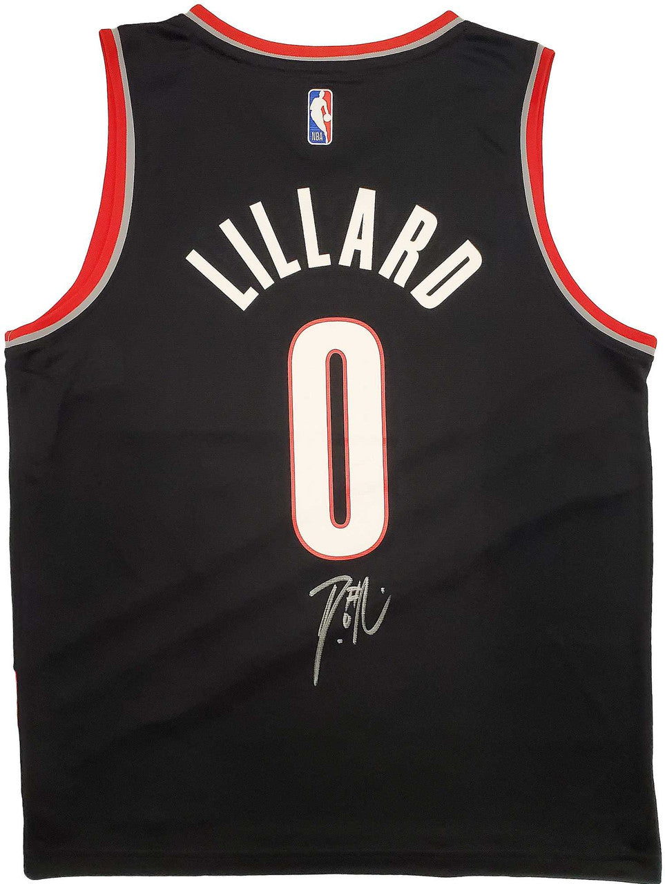 Portland Trail Blazers Damian Lillard Autographed Black Fanatics Jersey Size M Beckett BAS