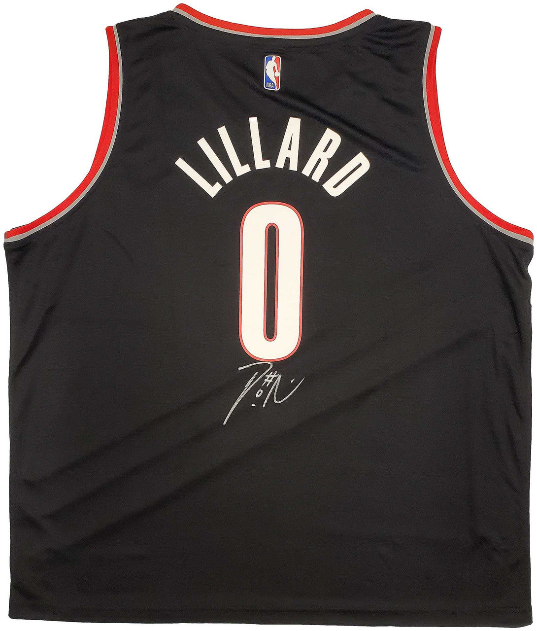 Portland Trail Blazers Damian Lillard Autographed Black Fanatics Jersey Size XXL Beckett BAS