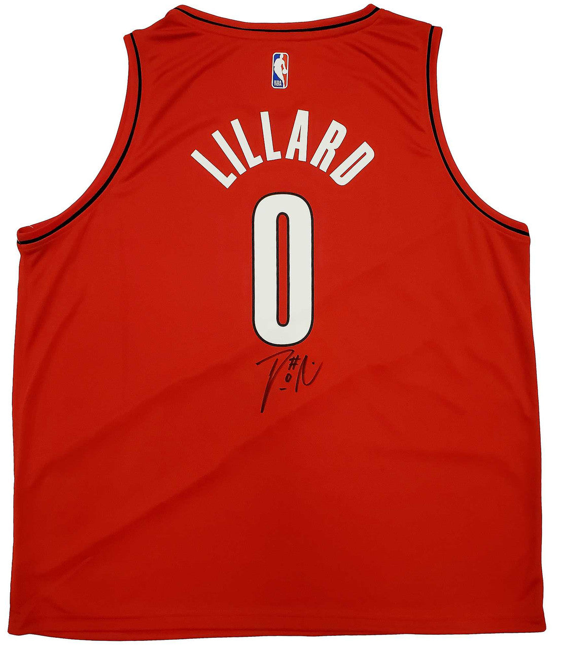 Portland Trail Blazers Damian Lillard Autographed Red Fanatics Jersey Size XXL Beckett BAS