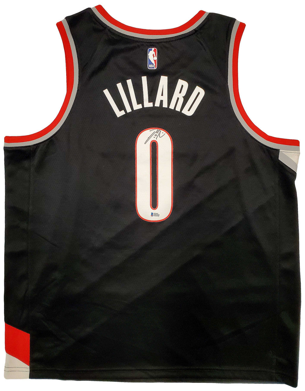 Portland Trailblazers Damian Lillard Autographed Black Nike Jersey Size M Beckett BAS