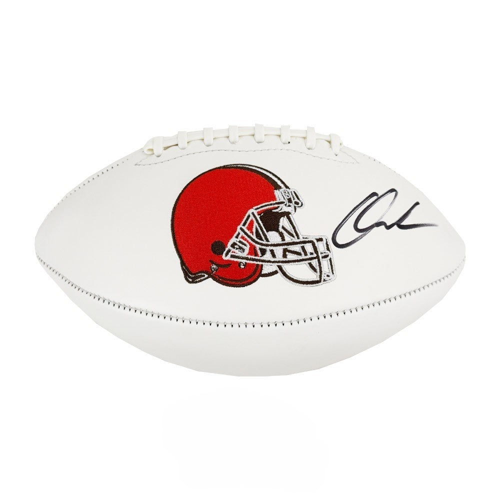 Quinshon Judkins Signed Browns White Logo Football - Beckett (BAS)
