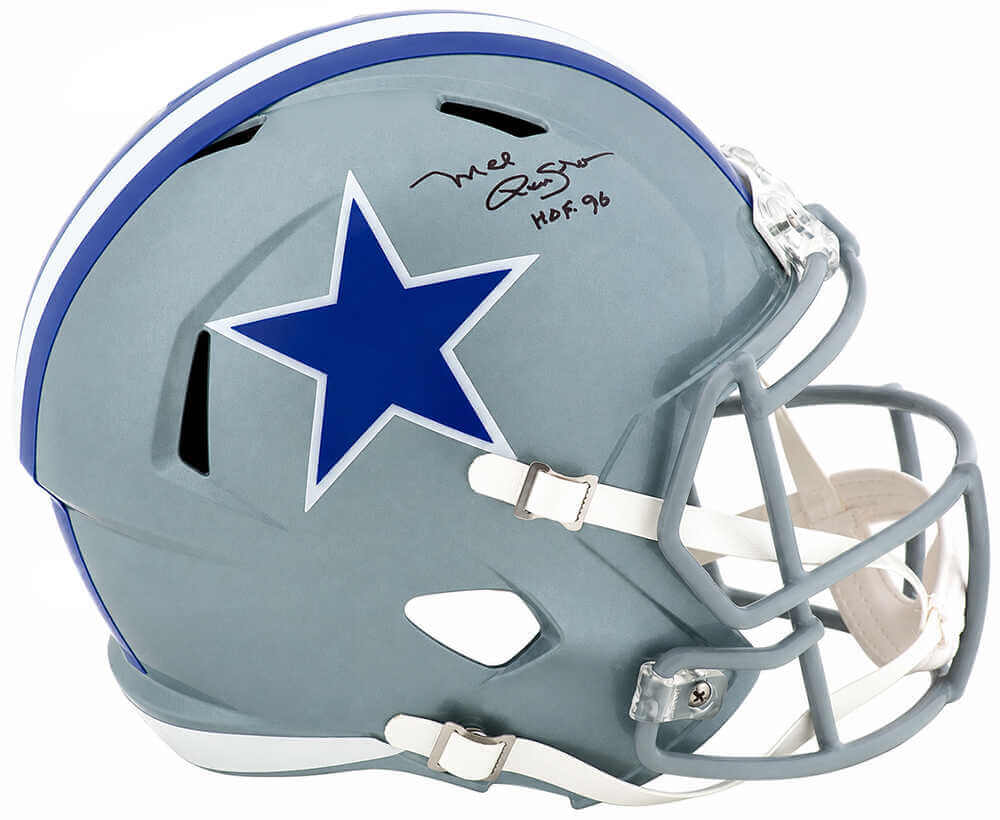 Mel Renfro Autographed Dallas Cowboys 1964-66 Throwback Riddell Full-Size Speed Replica Helmet w/ "HOF '96" Inscription - Schwartz Sports Authenticated
