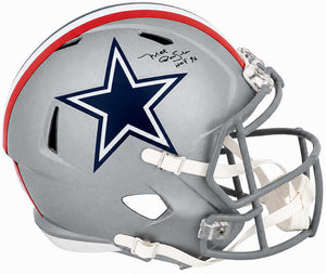 Mel Renfro Autographed Dallas Cowboys 1976 Throwback Riddell Full-Size Speed Replica Helmet w/ "HOF '96" Inscription - Schwartz Sports Authenticated