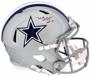 Mel Renfro Autographed Dallas Cowboys Riddell Full-Size Speed Replica Football Helmet w/ "HOF '96" Inscription - Schwartz Sports Authenticated