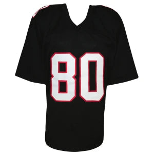 Andre Rison Autographed Atlanta Falcons Black Custom Football Jersey with "Bad Moon" Inscription - Schwartz Sports Certified