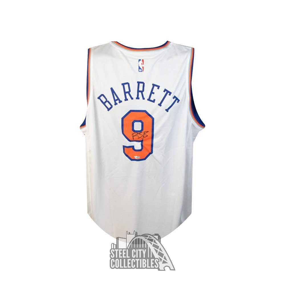 RJ Barrett Autographed New York Knicks White Fast Break Replica Basketball Jersey - Fanatics