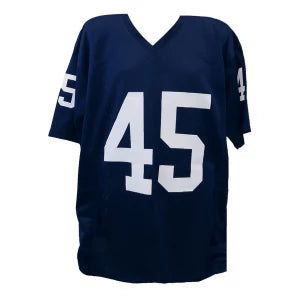 Notre Dame Fighting Irish Rudy Ruettiger Autographed Navy Throwback Custom Football Jersey - Schwartz Sports COA