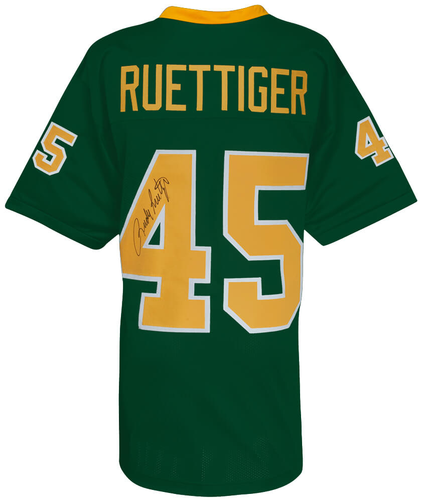Notre Dame Fighting Irish Rudy Ruettiger Signed Green Throwback Custom Jersey- Schwartz