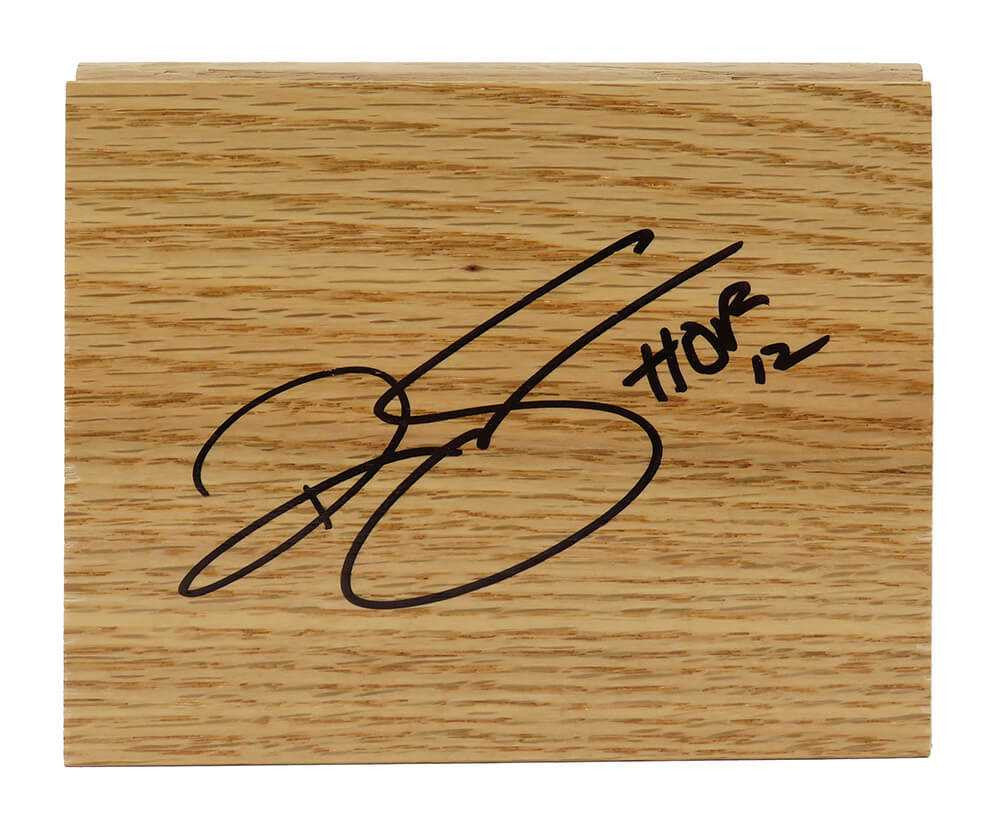 Ralph Sampson Signed 5x6 Floor Piece w/HOF'12 - Schwartz Authentic