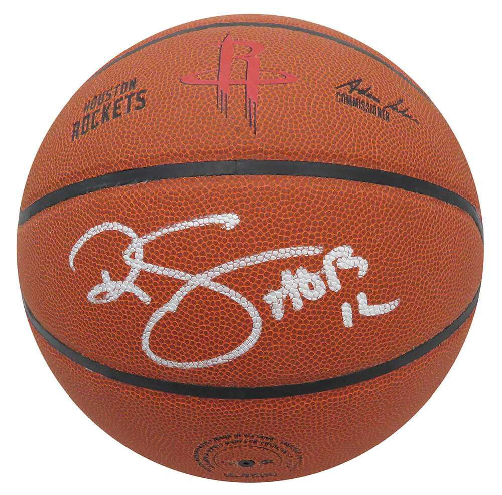 Ralph Sampson Signed Wilson Houston Rockets Logo NBA Basketball w/HOF'12 - Schwartz Authenticated