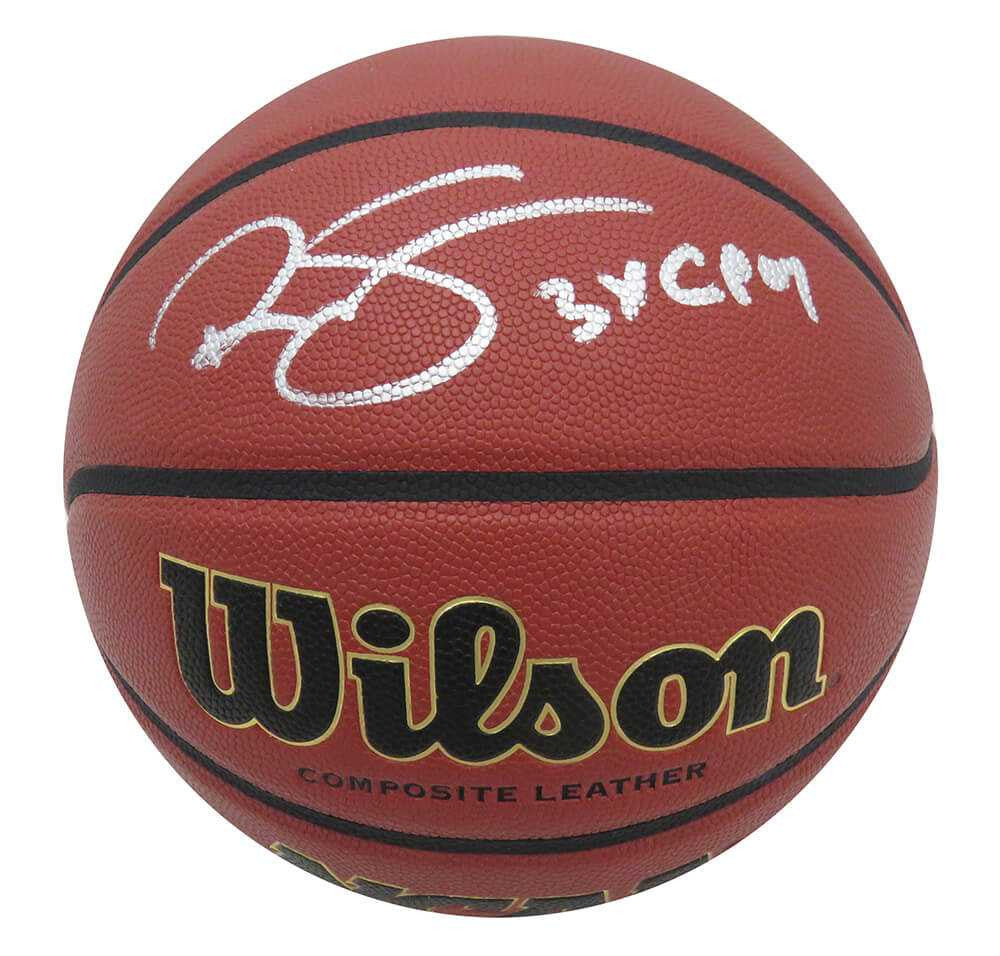 Ralph Sampson Signed Wilson NCAA Basketball w/3x C'POY - Schwartz Authenticated
