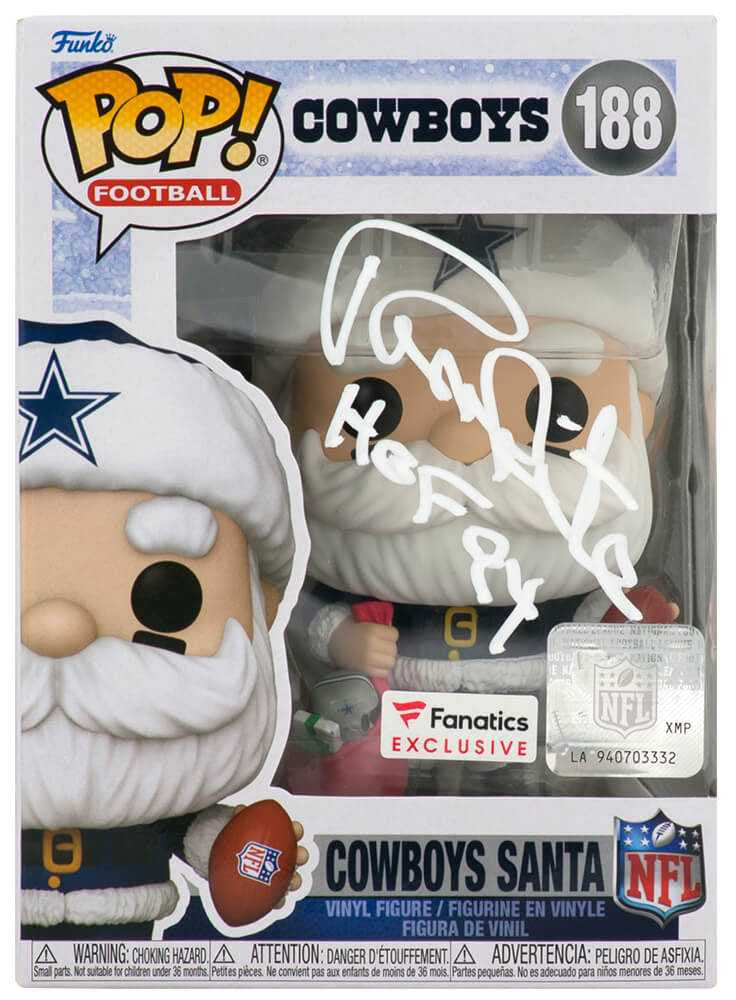 Randy White Signed Dallas Cowboys 'SANTA' Funko Pop Doll #188 w/HOF'94 - Schwartz Authenticated