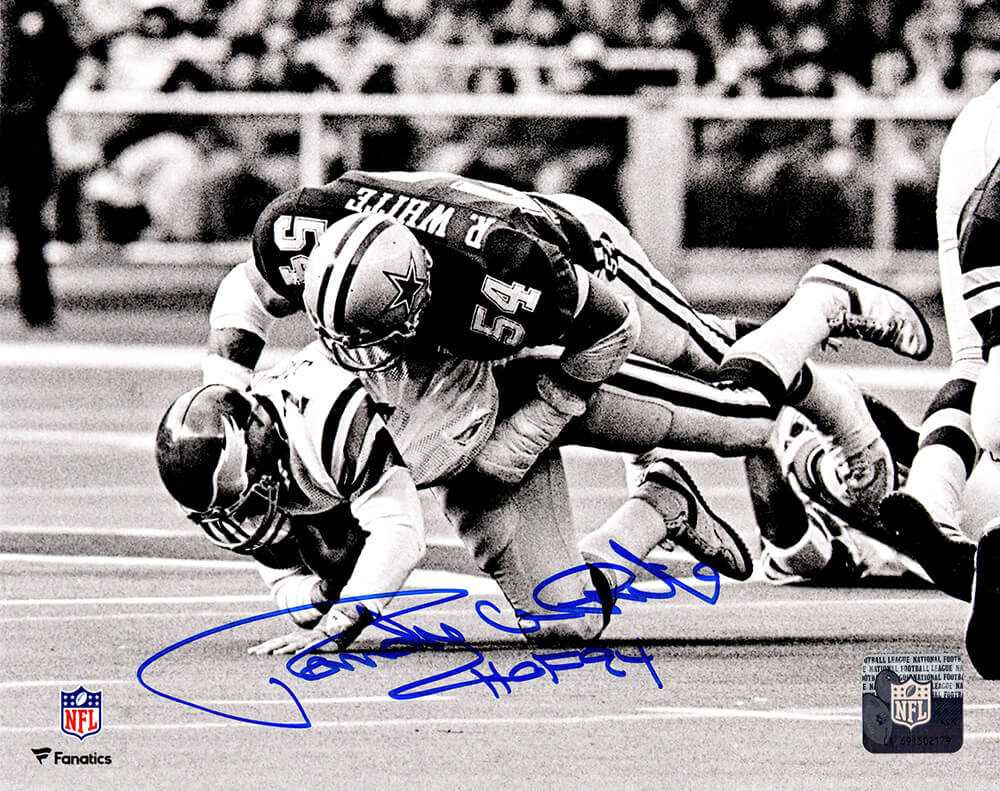 Randy White Signed Dallas Cowboys Sack B&W 8x10 Photo w/HOF'94 - Schwartz Authentic
