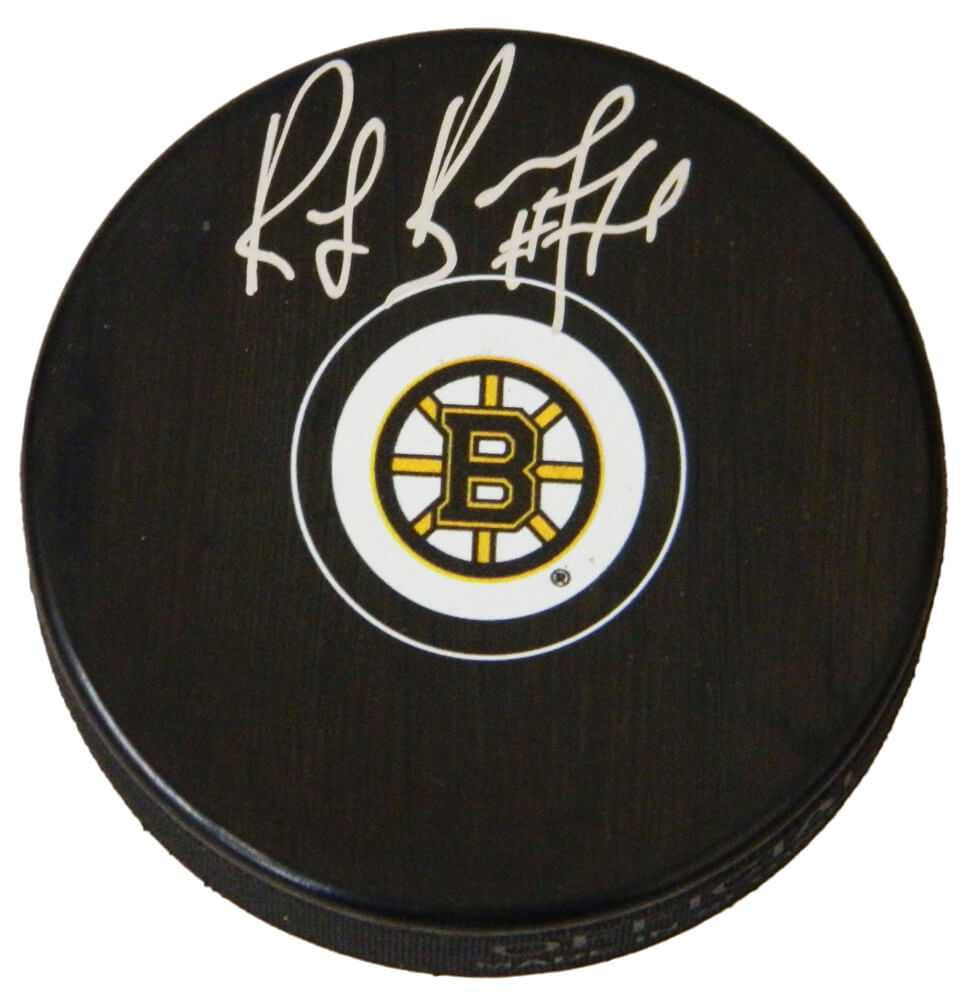 Ray Bourque Signed Boston Bruins NHL Logo Hockey Puck - Schwartz Authenticated