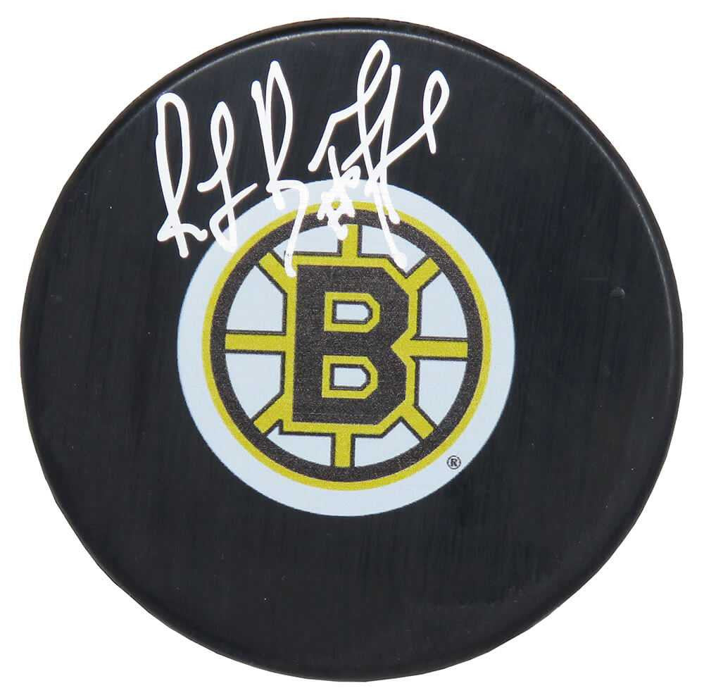 Ray Bourque Signed Bruins Logo Hockey Puck