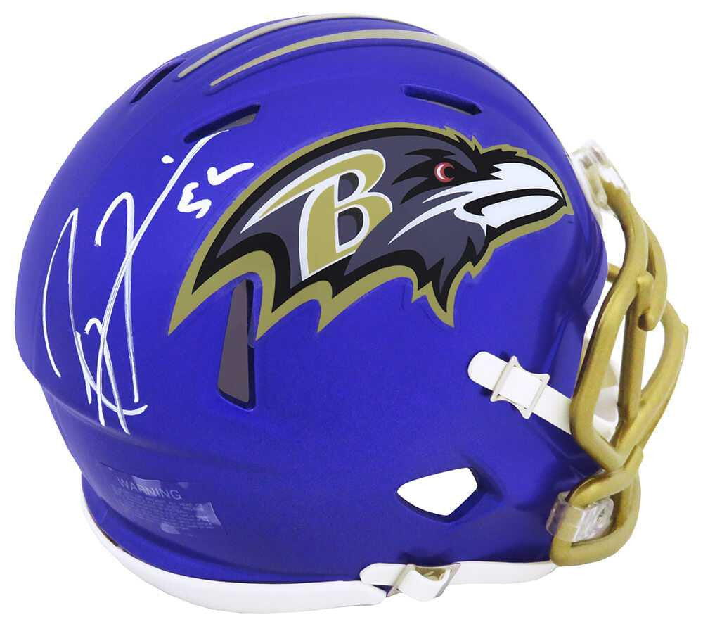 Ray Lewis Signed Baltimore Ravens FLASH Riddell Speed Mini Helmet - Schwartz Authenticated