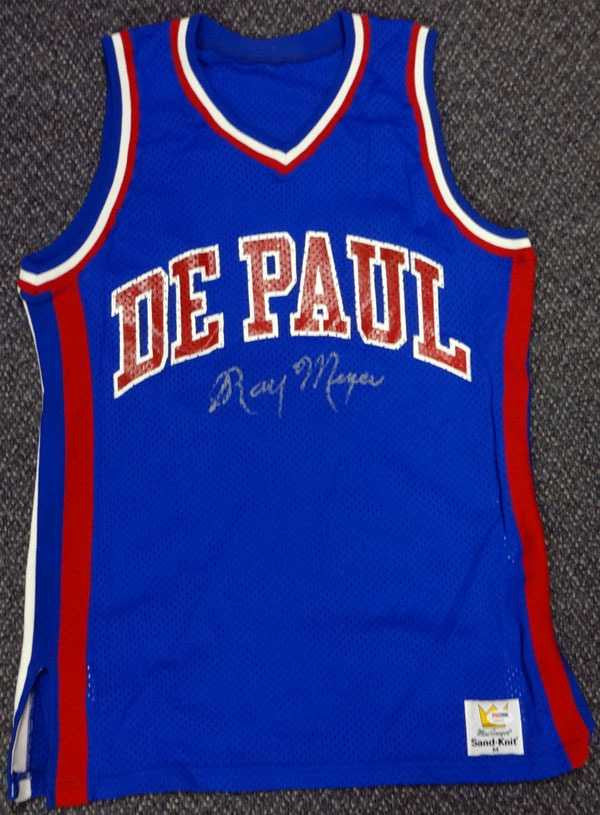 Ray Meyer Autographed DePaul Blue Demons Jersey PSA/DNA