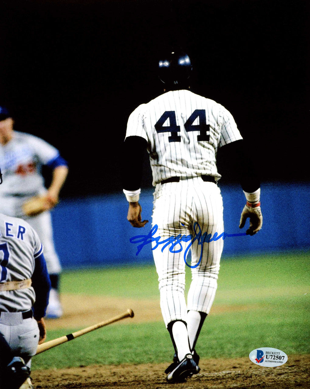 Reggie Jackson Autographed 8x10 Photo New York Yankees 1977 World Series 3rd Home Run Beckett BAS
