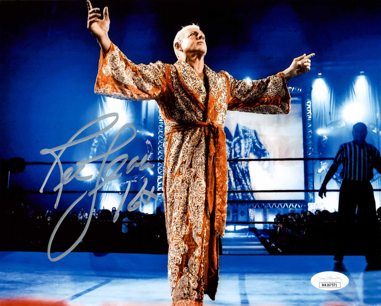 Ric Flair Autographed 8x10 Photo WWE "16x" JSA Stock #228794