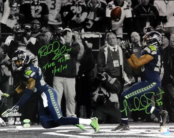 Richard Sherman & Malcolm Smith Autographed 16x20 Photo Seattle Seahawks "The Tip 1/19/14"