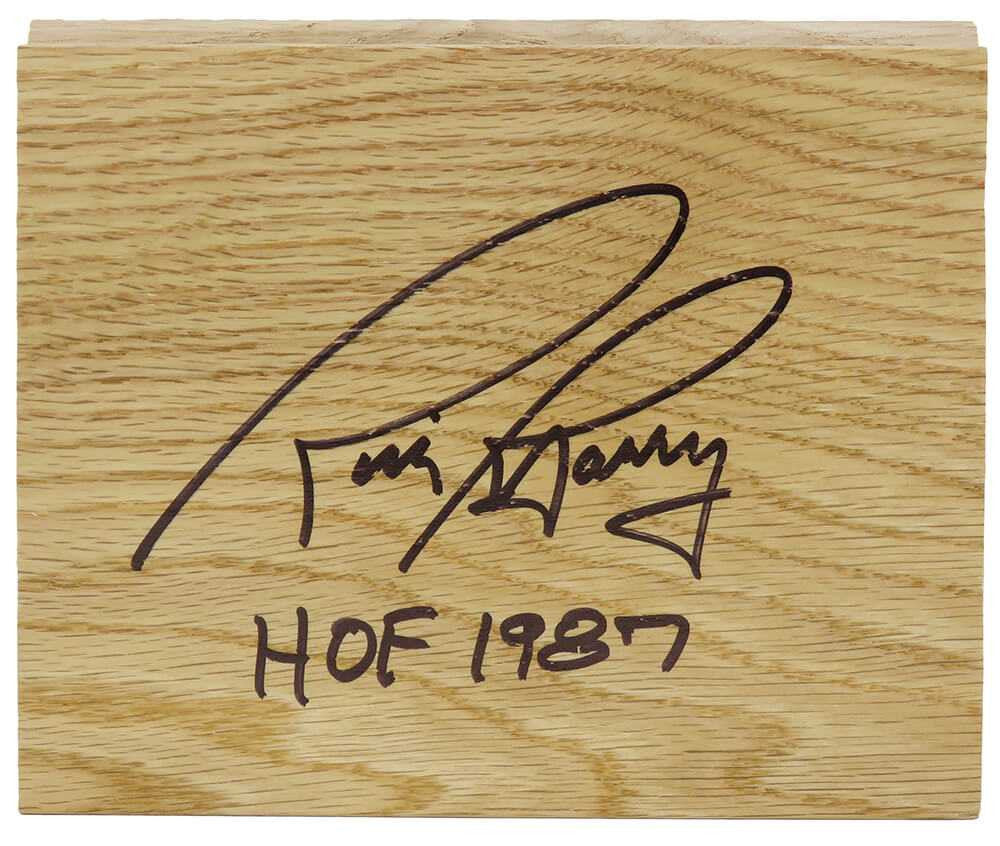 Rick Barry Signed 5x6 Floor Piece w/HOF'87 - Schwartz Authenticated