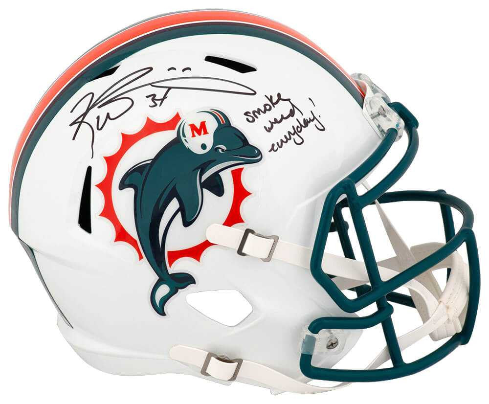 Ricky Williams Signed Miami Dolphins Throwback Full-Size Speed Replica Helmet “Smoke Weed Everyday” (Schwartz Sports COA)